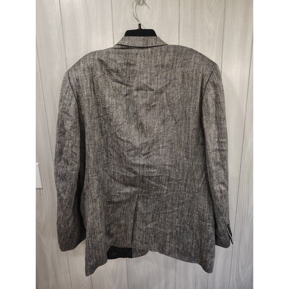 Stafford 100% Silk Men's Sport Coat 46L Salt & Pepper Church Business Preppy - Picture 4 of 11